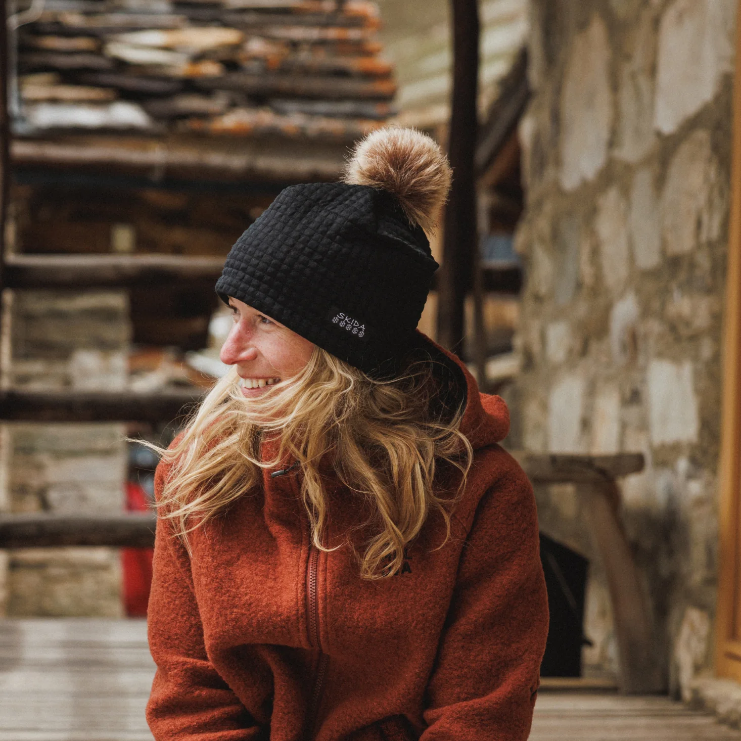 Onyx | Chateau Fleece-Lined Pom Hat - Image 2